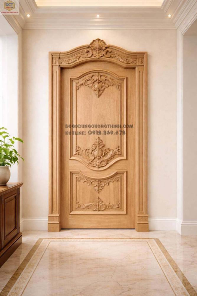 Bộ cửa phòng cổ điển gỗ gõ đỏ CP58 đẳng cấp